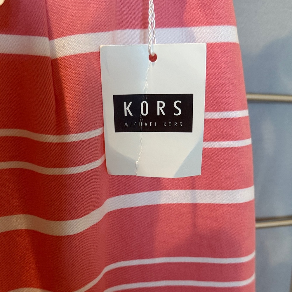 Kors Michael Kors Flamingo Pink and White Striped Skirt; Sz 10; Brand New!! - Picture 4 of 9